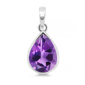 Anya Sterling Silver Faceted Amethyst Pendant