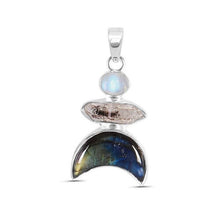 Load image into Gallery viewer, Lunabella Sterling Silver Labradorite / Moonstone / Herkimer Diamond Pendant