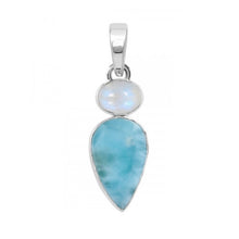 Load image into Gallery viewer, Isabella Sterling Silver Larimar / Moonstone Pendant
