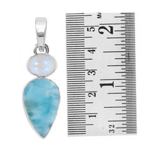 Load image into Gallery viewer, Isabella Sterling Silver Larimar / Moonstone Pendant