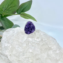 Load image into Gallery viewer, Dreamer Sterling Silver Amethyst Druzy Ring / Adjustable