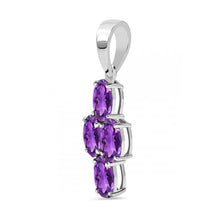 Load image into Gallery viewer, Harmony Sterling Silver Amethyst Cross Pendant