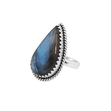Load image into Gallery viewer, Allegra Sterling Silver Bohemian Teardrop Labradorite Ring