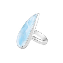 Load image into Gallery viewer, Clementine Sterling Silver Larimar Ring / Adjustable