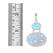 Load image into Gallery viewer, Ayla Sterling Silver Moonstone / Larimar Pendant
