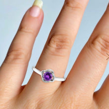 Load image into Gallery viewer, Sage Sterling Silver Faceted Amethyst Ring