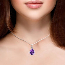 Load image into Gallery viewer, Anya Sterling Silver Faceted Amethyst Pendant
