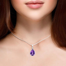 Load image into Gallery viewer, Anya Sterling Silver Faceted Amethyst Pendant