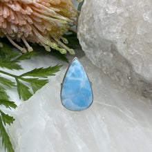 Load image into Gallery viewer, Clementine Sterling Silver Larimar Ring / Adjustable
