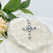Load image into Gallery viewer, Gabrielle Moonstone Cross Pendant