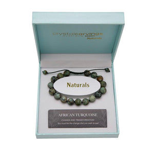 African Turquoise / Natural Stone Bracelet Adjustable