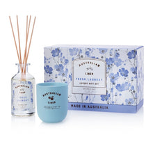 Load image into Gallery viewer, Australian Linen Collection / Fresh Laundry Candle & Diffuser Gift Set