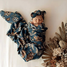 Load image into Gallery viewer, Belle / Baby Jersey Wrap & Topknot Set