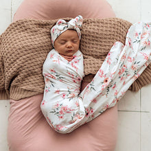 Load image into Gallery viewer, Camille / Baby Jersey Wrap & Topknot Set