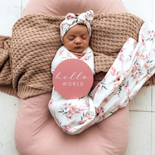 Load image into Gallery viewer, Camille / Baby Jersey Wrap & Topknot Set