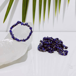 Crystal Chip Bracelet / Lapis Lazuli