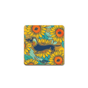 Coaster Set / Sunflower Dachshund