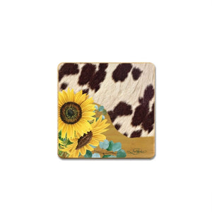 Coaster Set / Sunflower Cowhide