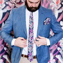 Load image into Gallery viewer, Cotton Tie / Protea Navy