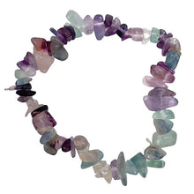 Load image into Gallery viewer, Crystal Chip Bracelet / Rainbow Fluorite
