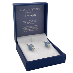 Gloss Blue Agate / Natural Stone Earrings