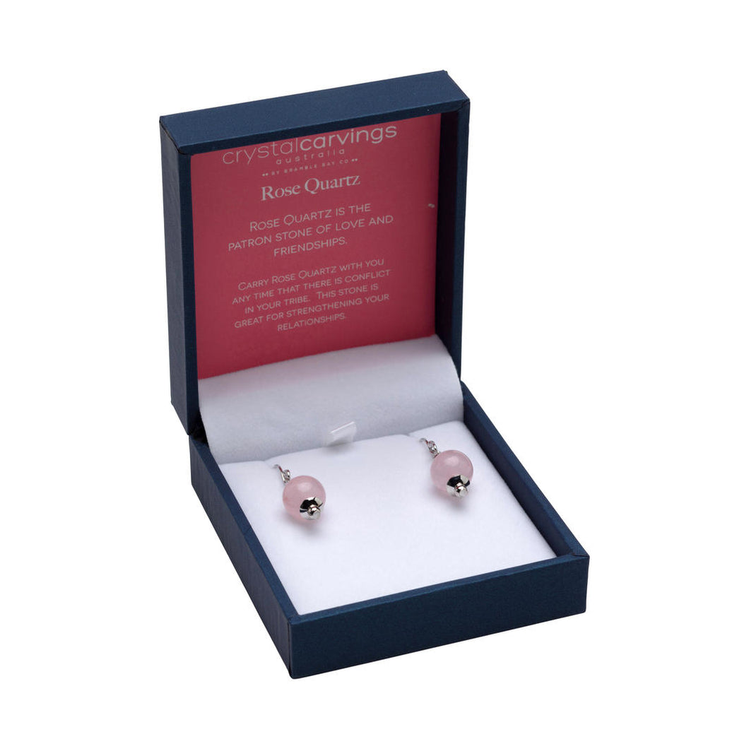 Gloss Rose Quartz / Natural Stone Earrings