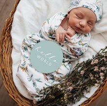 Load image into Gallery viewer, Eucalypt / Snuggle Swaddle & Beanie Set