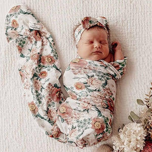 Florence / Baby Jersey Wrap & Topknot Set
