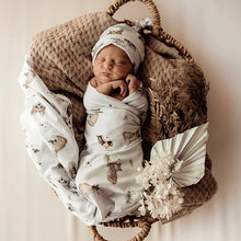 Load image into Gallery viewer, Fox / Baby Jersey Wrap & Beanie Set