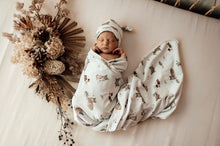 Load image into Gallery viewer, Fox / Baby Jersey Wrap &amp; Beanie Set
