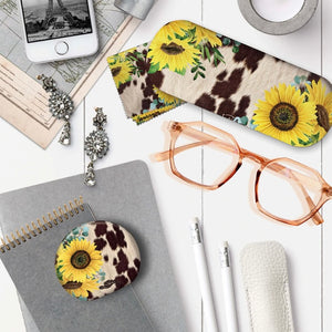 Glasses Case / Sunflower Cowhide