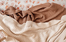 Load image into Gallery viewer, Hazelnut / Diamond Knit Baby Blanket