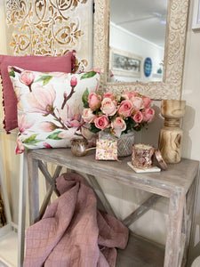 Romantic Magnolia Floral Cushion