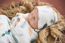 Load image into Gallery viewer, Dreamweaver / Baby Jersey Wrap & Beanie Set