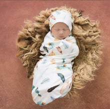 Load image into Gallery viewer, Dreamweaver / Baby Jersey Wrap & Beanie Set