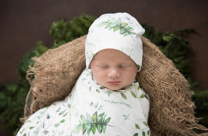 Enchanted / Baby Jersey Wrap & Beanie Set