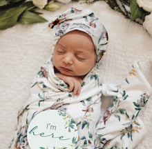 Load image into Gallery viewer, Eucalypt / Baby Jersey Wrap &amp; Beanie Set
