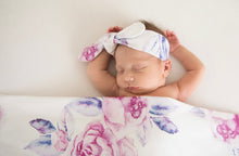 Load image into Gallery viewer, Lilac Skies / Baby Jersey Wrap &amp; Topknot Set
