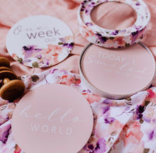 Load image into Gallery viewer, Blushing Beauty & Musk Pink Reversible Milestone Cards