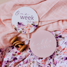 Load image into Gallery viewer, Blushing Beauty & Musk Pink Reversible Milestone Cards