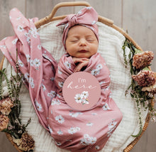 Load image into Gallery viewer, Daisy & Musk Pink Reversible Milestone Cards