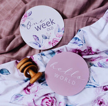 Load image into Gallery viewer, Lilac Skies & Butterfly Lilac Reversible Milestone Cards