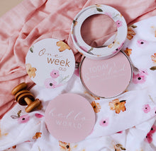 Load image into Gallery viewer, Poppy & Musk Pink Reversible Milestone Cards