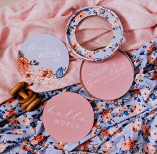 Load image into Gallery viewer, Vintage Blossom & Rose Gold Reversible Milestone Cards