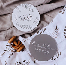 Load image into Gallery viewer, Wild Fern & Grey Reversible Milestone Cards