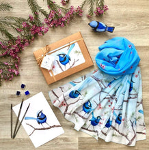 Load image into Gallery viewer, Splendid Blue Wren Scarf