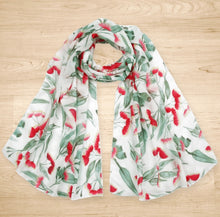 Load image into Gallery viewer, Gum Blossoms Scarf White