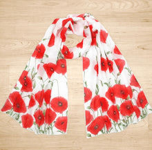 Load image into Gallery viewer, Red Poppy Flower Scarf

