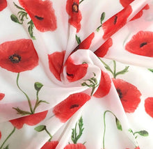 Load image into Gallery viewer, Red Poppy Flower Scarf