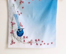 Load image into Gallery viewer, Single Blue Wren Handkerchief / Corner Bird